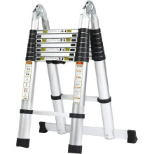 21Ft Aluminum Extension Folding Ladder with AntiSlip Support Bar for Home and Outdoor Use