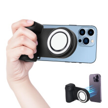 Phone Tripod with Fill Light, Magnetic and Clip Mount, Remote Shutter, Cold Shoe for iPhone Samsung