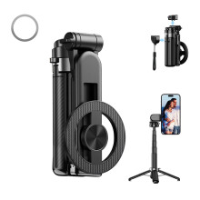 Magnetic Selfie Stick with Tripod and Bluetooth Remote, 4in1 360 Rotation for iPhone and Android