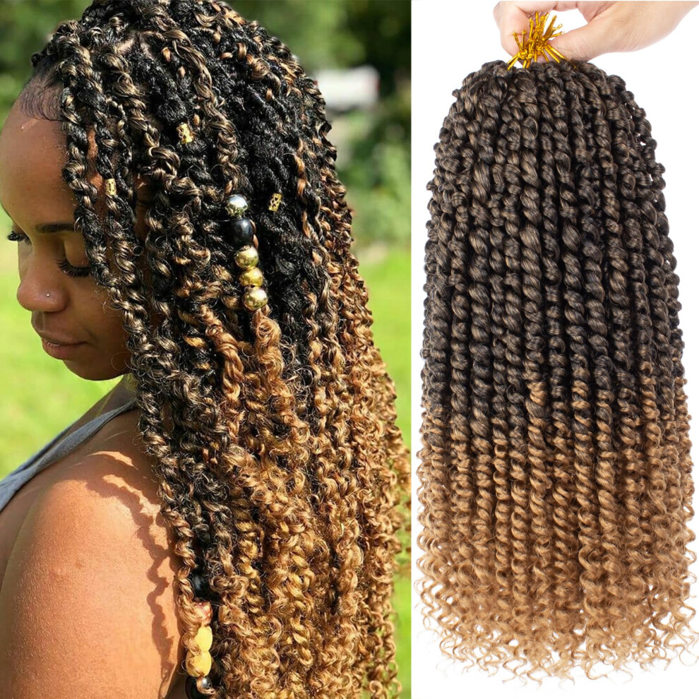 Unisex Passion Twist Crochet Hair 14 Inch T27# Pretwisted Braiding Hair Extensions For Women 8 Packs