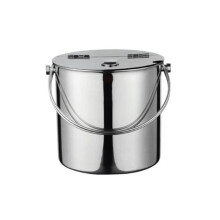 Stainless Steel Ice Bucket with Silver Finish, Insulated for Extended Ice Preservation in Home and Bar