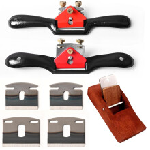 Woodworking Spokeshave Set with Adjustable Cutting Depth and SK2 Steel Blades, 2pcs Plane Kit