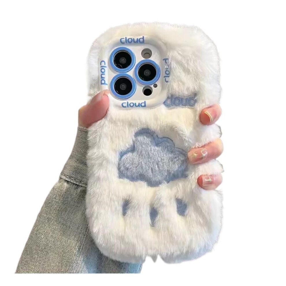 Case For Iphone 13 Pro Max Soft Fluffy Furry Plush Cover For Women Girls Protective Slim Design White 9070919954153