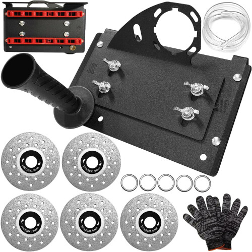 Tile Cutting Tool 45 Chamfering Angle Grinder Stand with Blades Gloves Adjustable Beveling Bracket