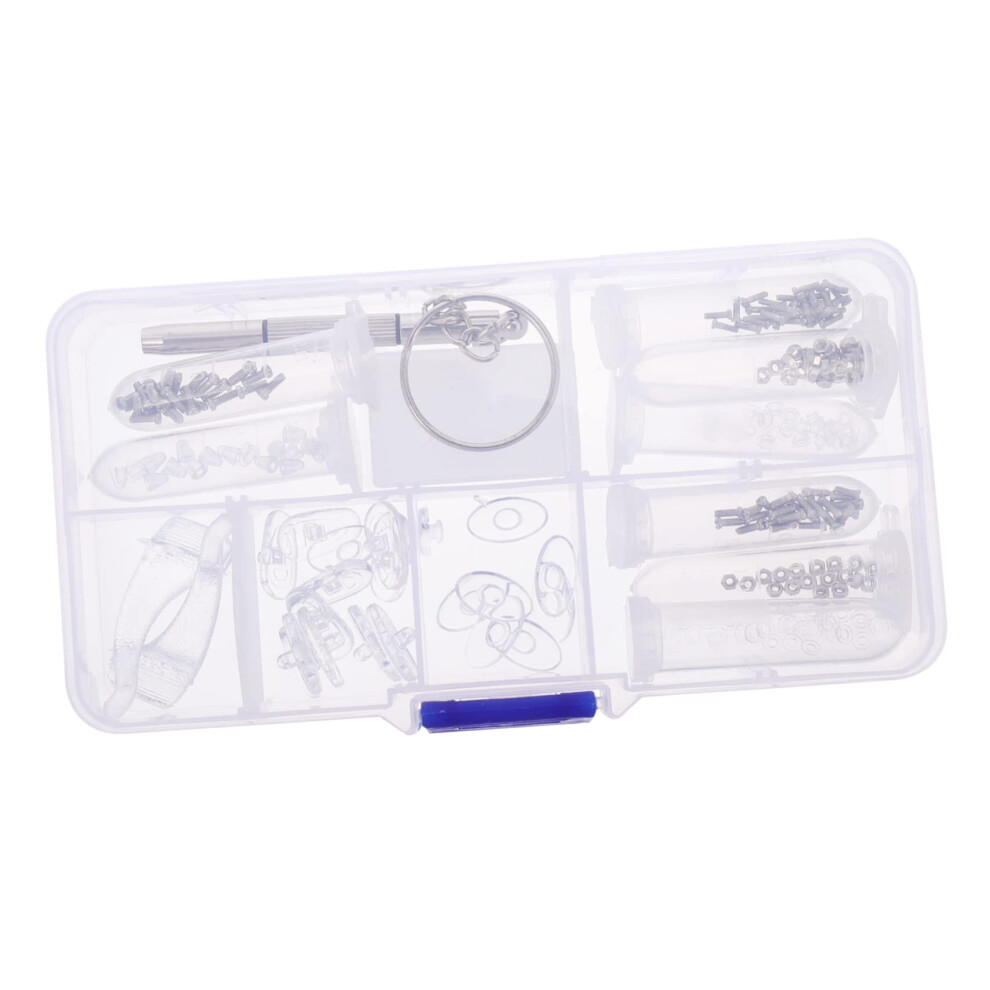 Eyeglass  Kit with Screws and Nose Pads for Glasses and Watch Quick DIY Repairs