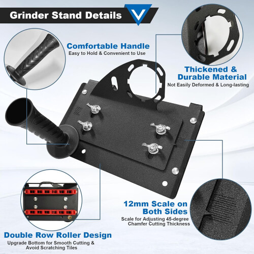 Tile Cutting Tool 45 Chamfering Angle Grinder Stand with Blades Gloves Adjustable Beveling Bracket 1