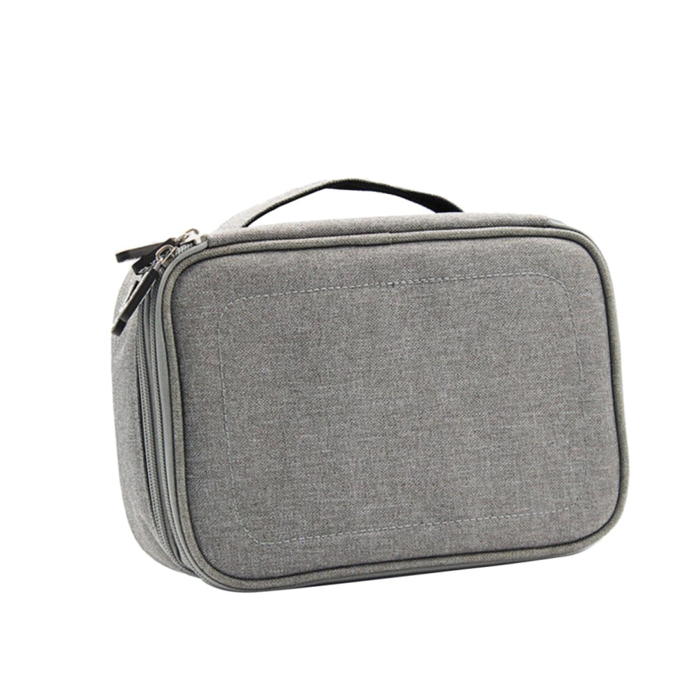 Electronics Organizer Case Double Layer Oxford Travel Pouch For Cables Power Bank Gadgets Gray 9070919954375