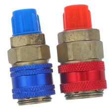 AC Quick Coupler Copper Fittings for Automotive Air Conditioning Adapter Hose, LeakProof Design