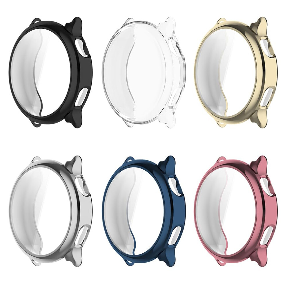6 Pack Watch Case With Screen Protector, Slim Tpu Protective Cover Bumper For Garmin Vivoactive 6 9455672848534