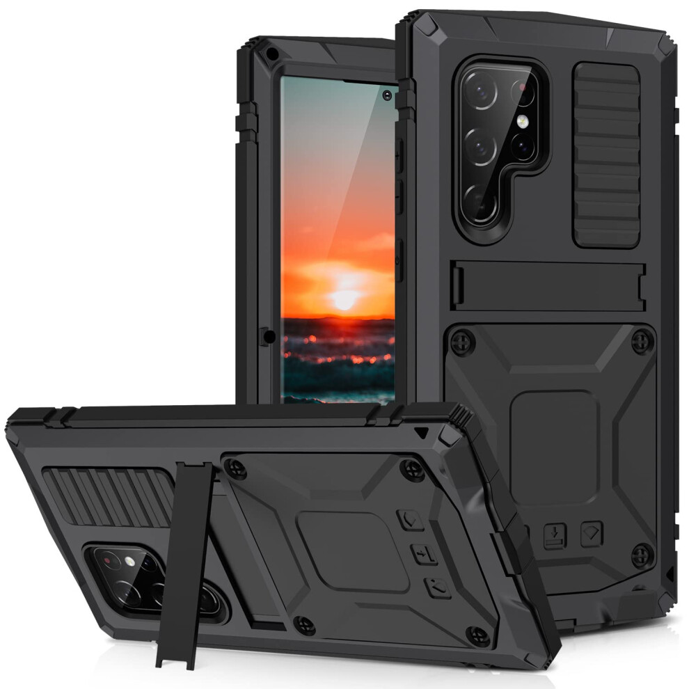 Shockproof Metal Case For Samsung Galaxy S25 Plus, Heavy Duty Protection With Screen Guard, Black 9070919954832