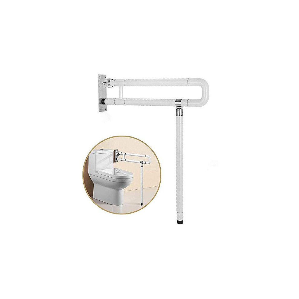 Toilet Safety Rail, Foldable Stainless Steel Grab Bar with Night Visibility Grip for Elderly