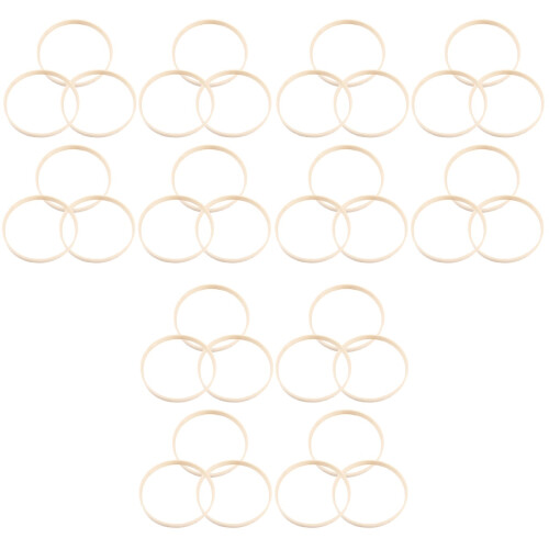 36Stk Bambusringe DIY Beige Langlebig Für Makramee 2