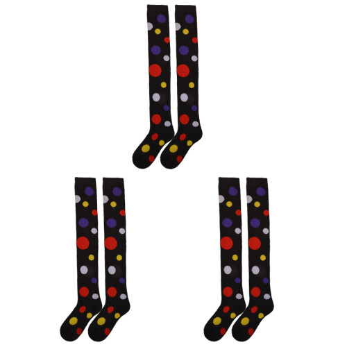 3Paires Bas Élastiques Clown -Cuisse Pour Déguisement Et Danse 1