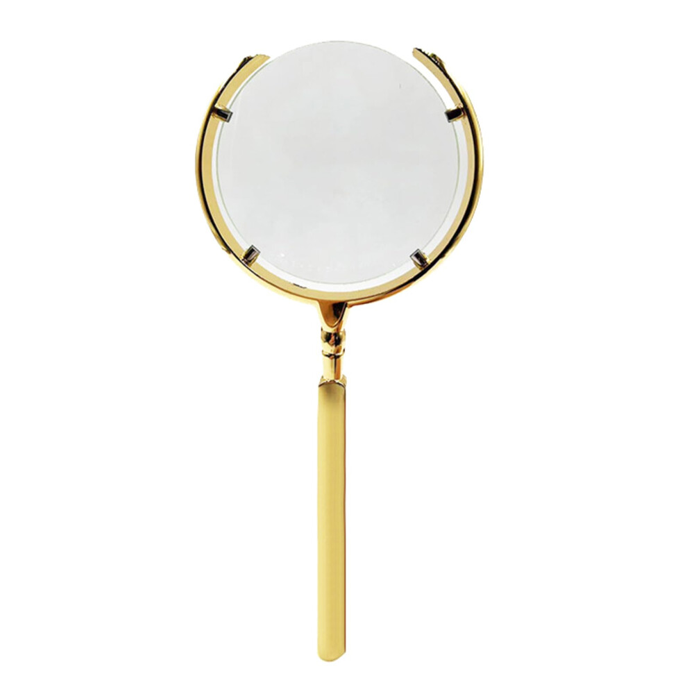 10X Magnifying Glass with Large 90mm Lens, Ergonomic Metal Frame Handheld Reading Magnifier
