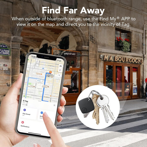 Bluetooth Tracker 2 Pack with Replaceable Battery Compatible with Apple AirTag for Keys Luggage Wallet 2