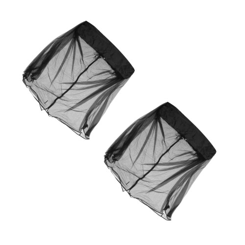 2Pcs Portable Black Polyester Glider Mesh Net for Outdoor Swing Chairs 2