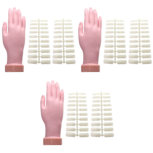 3Pcs Flexible Manicure Practice Hand Mold for Nail Art Design Assorted 2