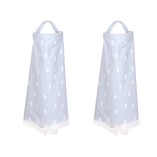 2St Multifunctionele Nursing Cover Grijs Katoen Moeders 1