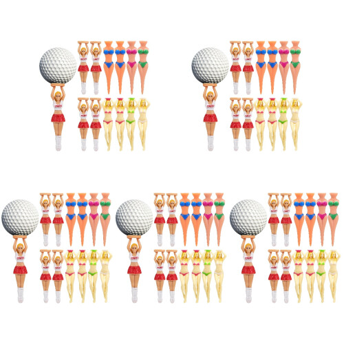 60Pcs Durable Plastic Golf Tees Assorted Colors Golf Accessories 1