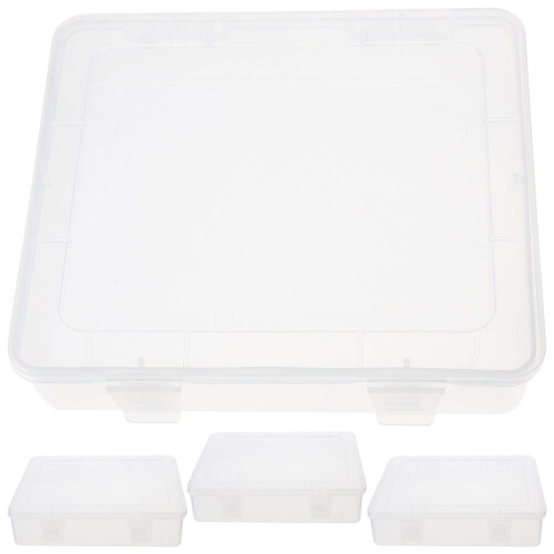 8Pcs Clear Storage Boxes with Lids Small Plastic Organizing Bins