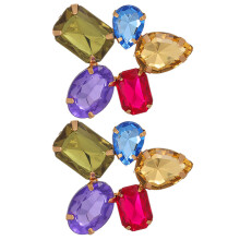 3Pairs Multi-Color Acrylic Drop Earrings Stylish Ear Jewelry for Women