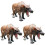 3Pcs Plastic Wolf Statues Brown Simulation Animal Models for Kids 4