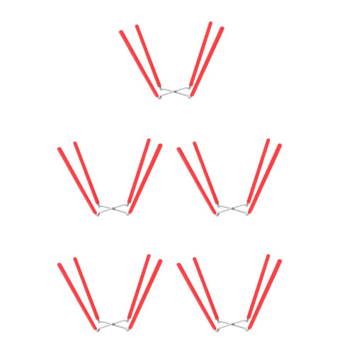 5Pcs Red Foldable Stainless Steel Cooling Rack Stand for Chiffon Cakes 2
