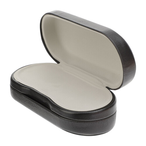 3Pcs Double Use Glasses Box Black PU Eyeglass Case Hard Shell
