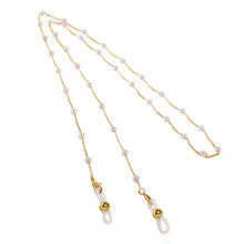2St Decoratieve Gouden Parel Eyeglass Chain Stevig Brillenkoord