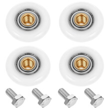 4 PCS 27mm Shower Door Rollers, Sliding Shower Door Wheels with Durable Copper Core, Smooth Quiet Operation