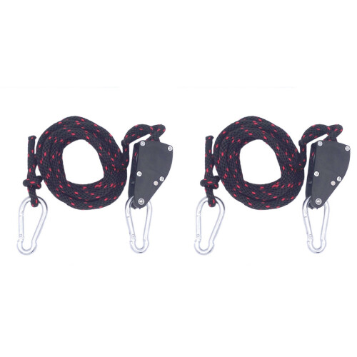 2Pcs Multipurpose Grow Light Hanger Black Plastic Pulley Lifting Rope 1