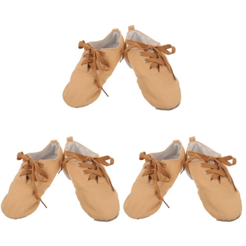 3Paare Khaki Ballettschuhe Canvas Weiche 1