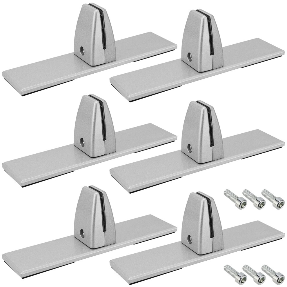 6 Pcs Aluminum Sneeze Guard Clamp Brackets, Nodrill Desk Partition Support For Plexiglass Panels 9174973502142