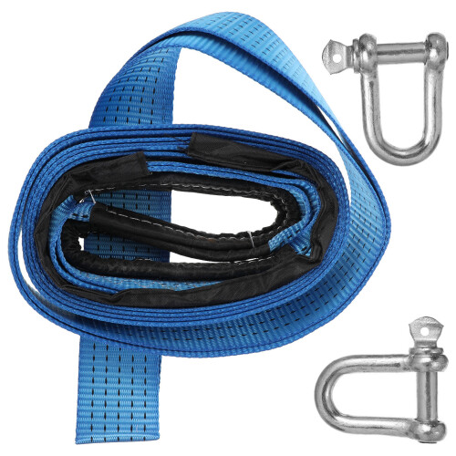 2Sets Autoseile Aus Robustem Nylon, Blauer Abschleppgurt Mit Haken