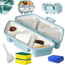 6 Cavity Triangle Onigiri Mold Nonstick Sushi Rice Ball Maker Large Silicone Set for Easy Release
