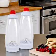 2 Pack Pancake Batter Dispenser with Mixing Ball, Precision Control, Heat‑Resistant Silicone Tip
