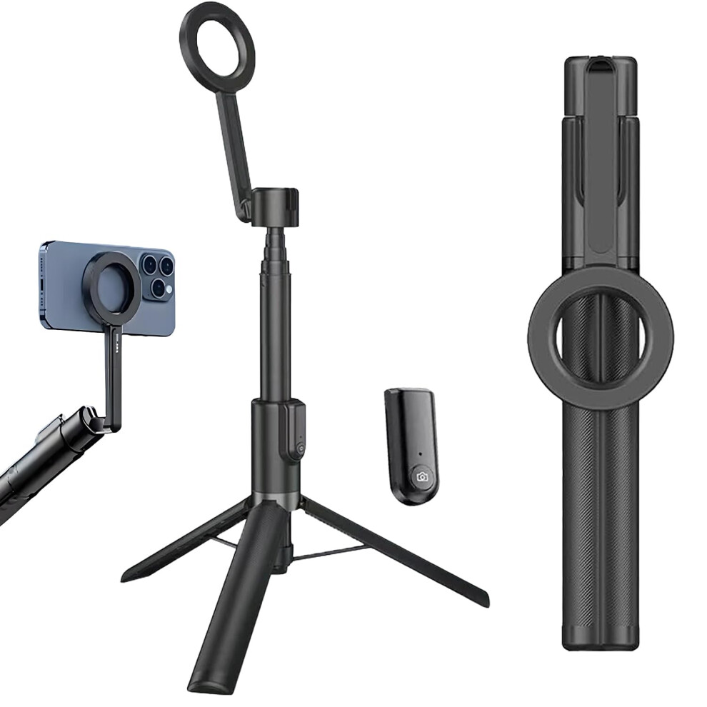 Magnetic Phone Tripod With 67' Extendable Height, 360 Rotation And Wireless Remote For Iphone 9455672852111