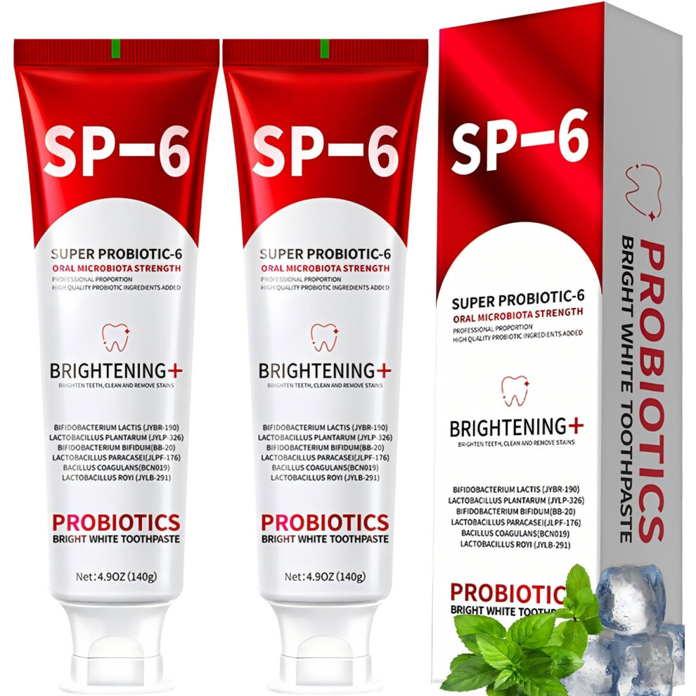 Whitening Toothpaste with SixProbiotic Formula, Enamel Safe, Fluoride , Fresh Mint Flavor (2)