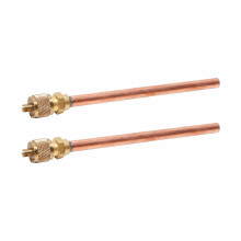 2PCS Brass and Copper Refrigeration Access Valve with Extended Stem for AC Service and