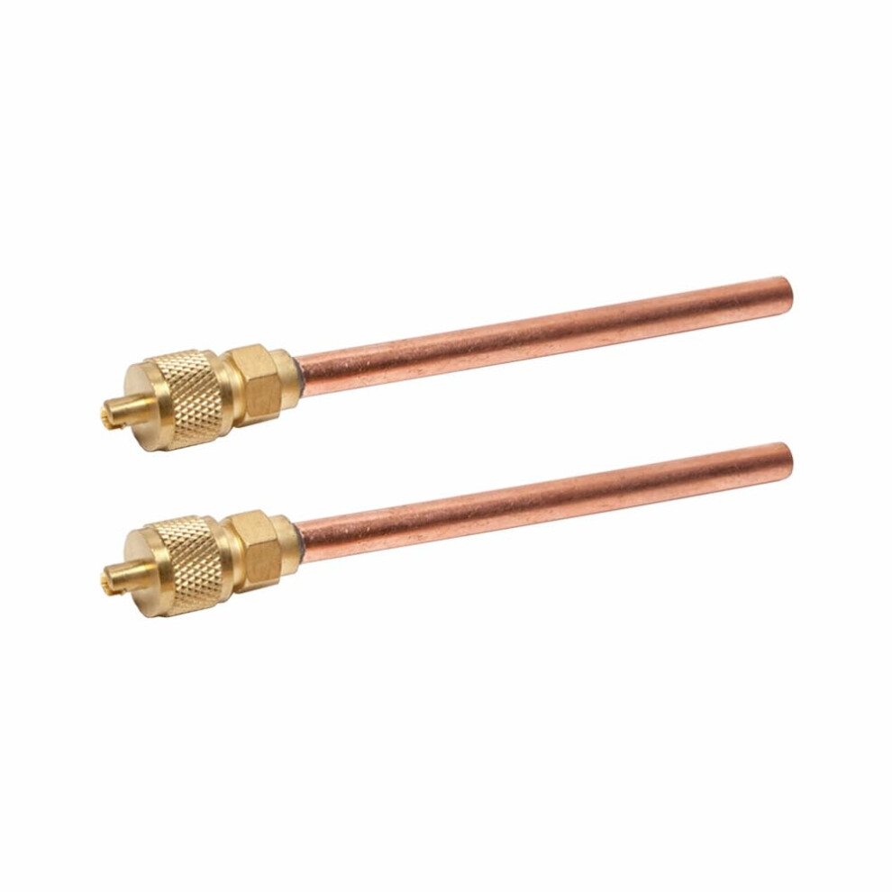 2Pcs Brass Ac Service Valve Pair, Copper Core Refrigeration Access Port, Universal Hvac Fit 9053599180715