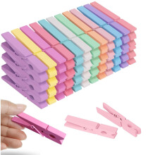 100Pcs Colorful Wooden Clothespins 2.9 Inch for Crafts Laundry Photos Extra Strong Grip