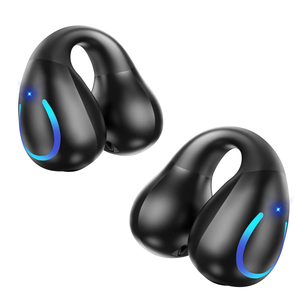 Open Ear Wireless Headphones Bone Conduction Ipx7 Waterproof 48H Playtime Sport Fit Mic Black 9053599182993