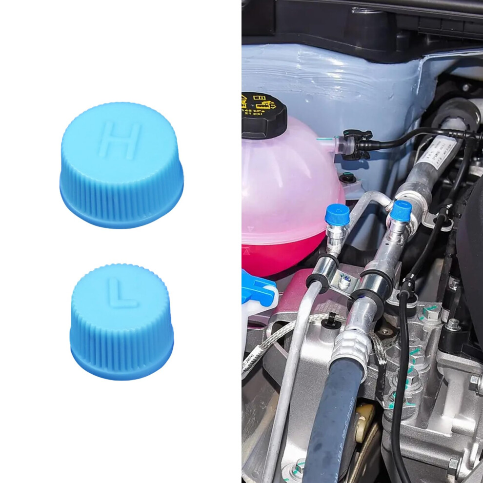 2Pcs R134a Ac Valve Caps For Car And Low Pressure Ports Leakproof Dustproof Seal Blue 9455672856157
