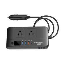 200W Car Power Inverter 12V to 110V with Voltage Display Cooling Fan and Cigarette Lighter Port