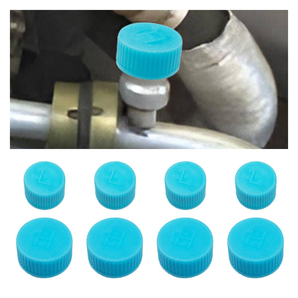 8Pcs Car Ac Valve Caps Set With Leakproof Rubber Seal, Universal R134a And Low Pressure Port Caps 9455672856997