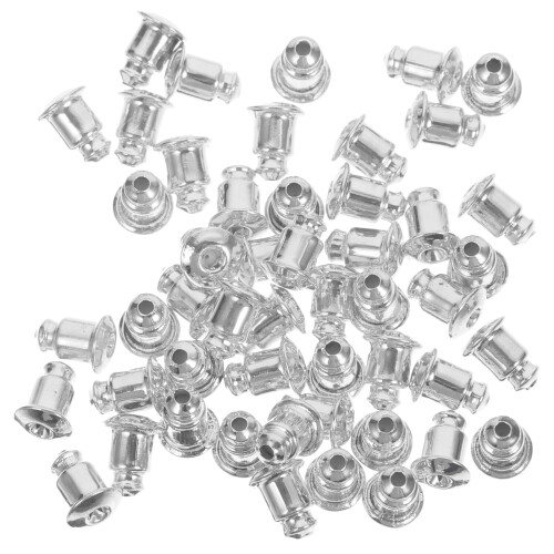 200Pcs Silver Earring Backs Replacement Locking Backs for Studs 1