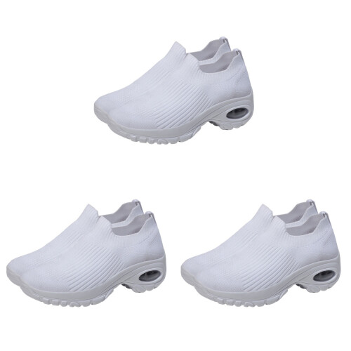 3Paires Chaussures Running Blanches Semelle Antidérapante 2