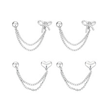 Magnetic Clothing Clips Set, NoDamage Hem Adjustment with Elegant DualChain Silver Design