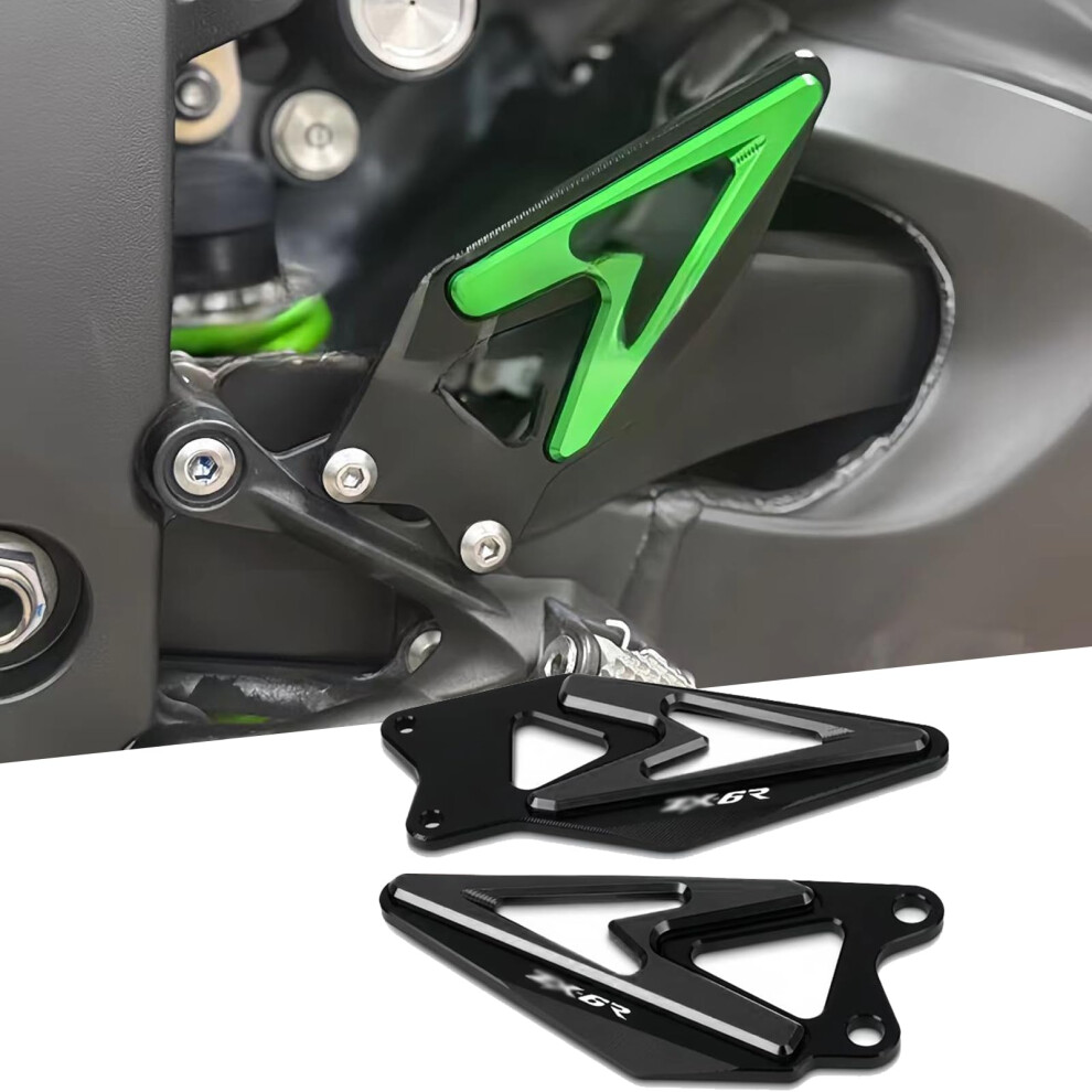 Zx6r Foot Pegs With Heel Guard Protector, Durable Aluminum Footrest For Zx636 20192025 Black 9053599184720
