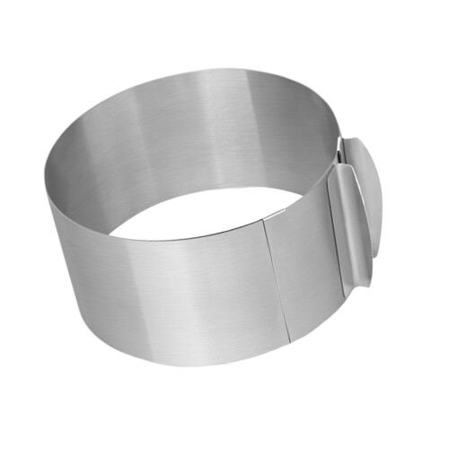 3Pcs Adjustable Silver Mousse Cake Rings Stainless Steel Bakeware Set